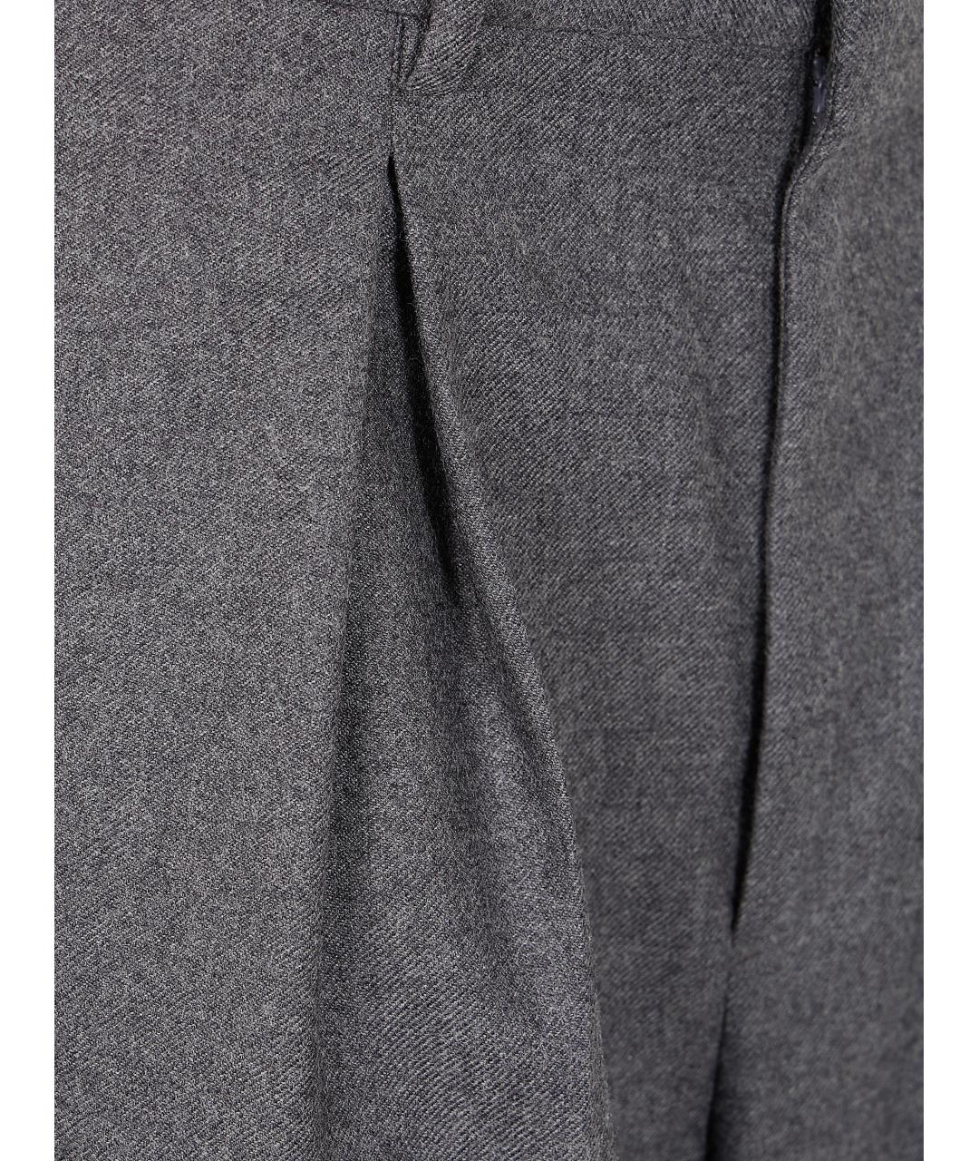 MM6 MAISON MARGIELA Серые шерстяные прямые брюки, фото 3