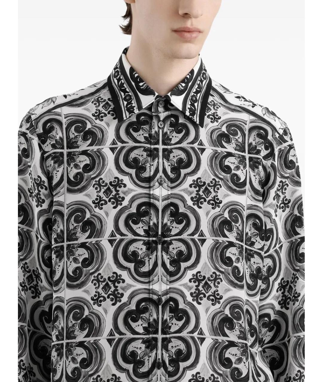 DOLCE&GABBANA Черная шелковая кэжуал рубашка, фото 2