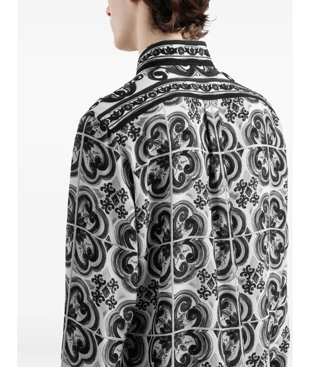 DOLCE&GABBANA Черная шелковая кэжуал рубашка, фото 5