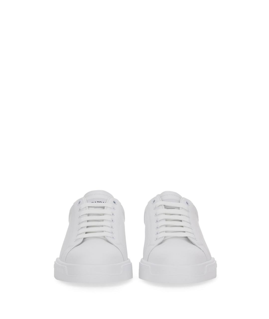 DOLCE&GABBANA Белые кожаные низкие кроссовки / кеды, фото 5