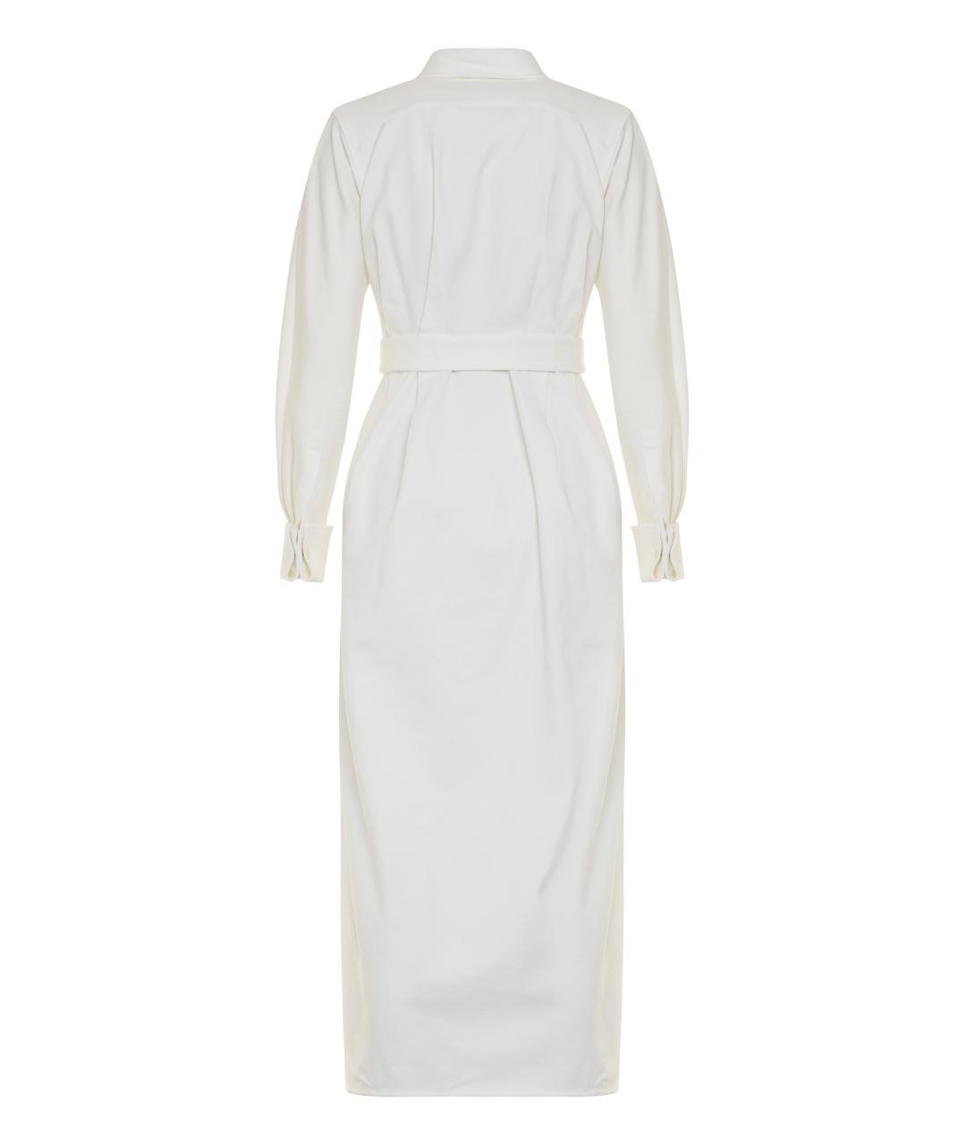 MAX MARA Белое хлопковое повседневное платье, фото 2