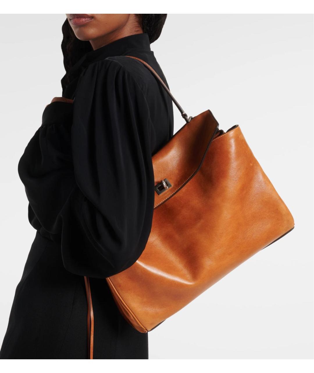 BALENCIAGA Коричневая кожаная сумка тоут, фото 2