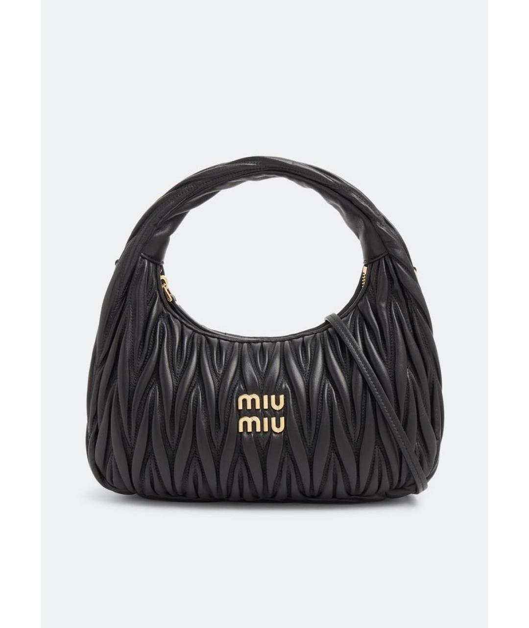 MIU MIU Черная кожаная сумка с короткими ручками, фото 7