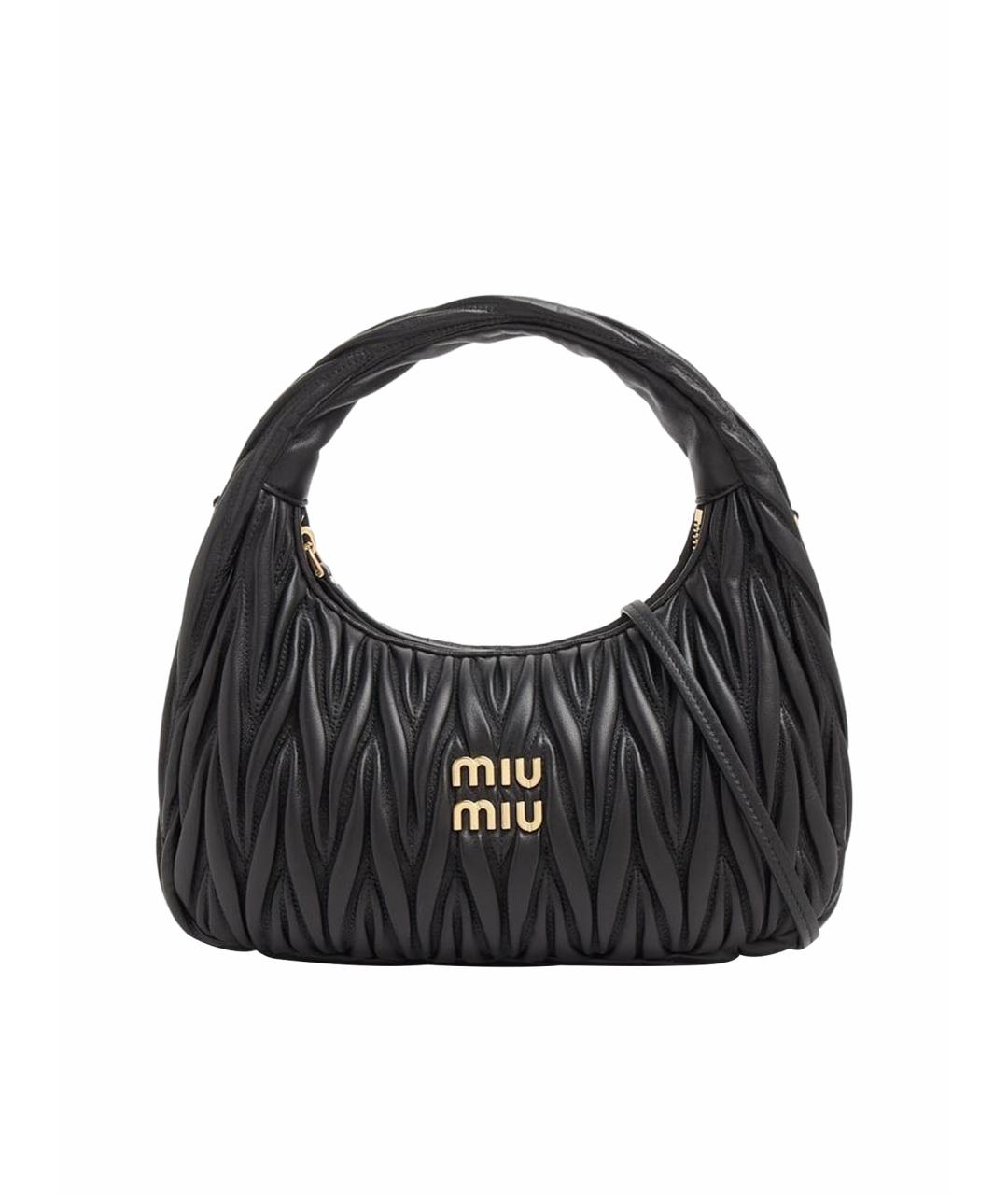 MIU MIU Черная кожаная сумка с короткими ручками, фото 1