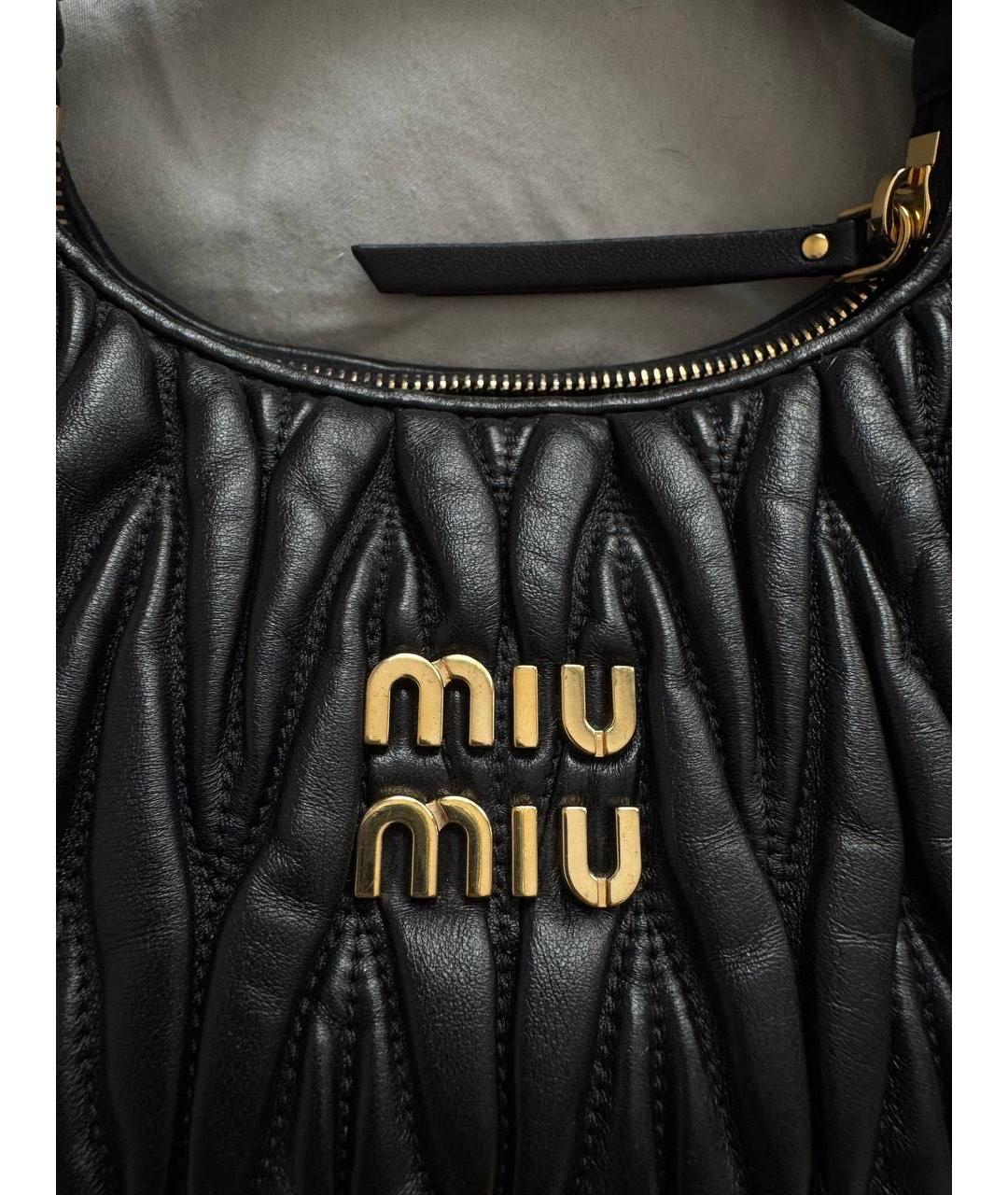 MIU MIU Черная кожаная сумка с короткими ручками, фото 5