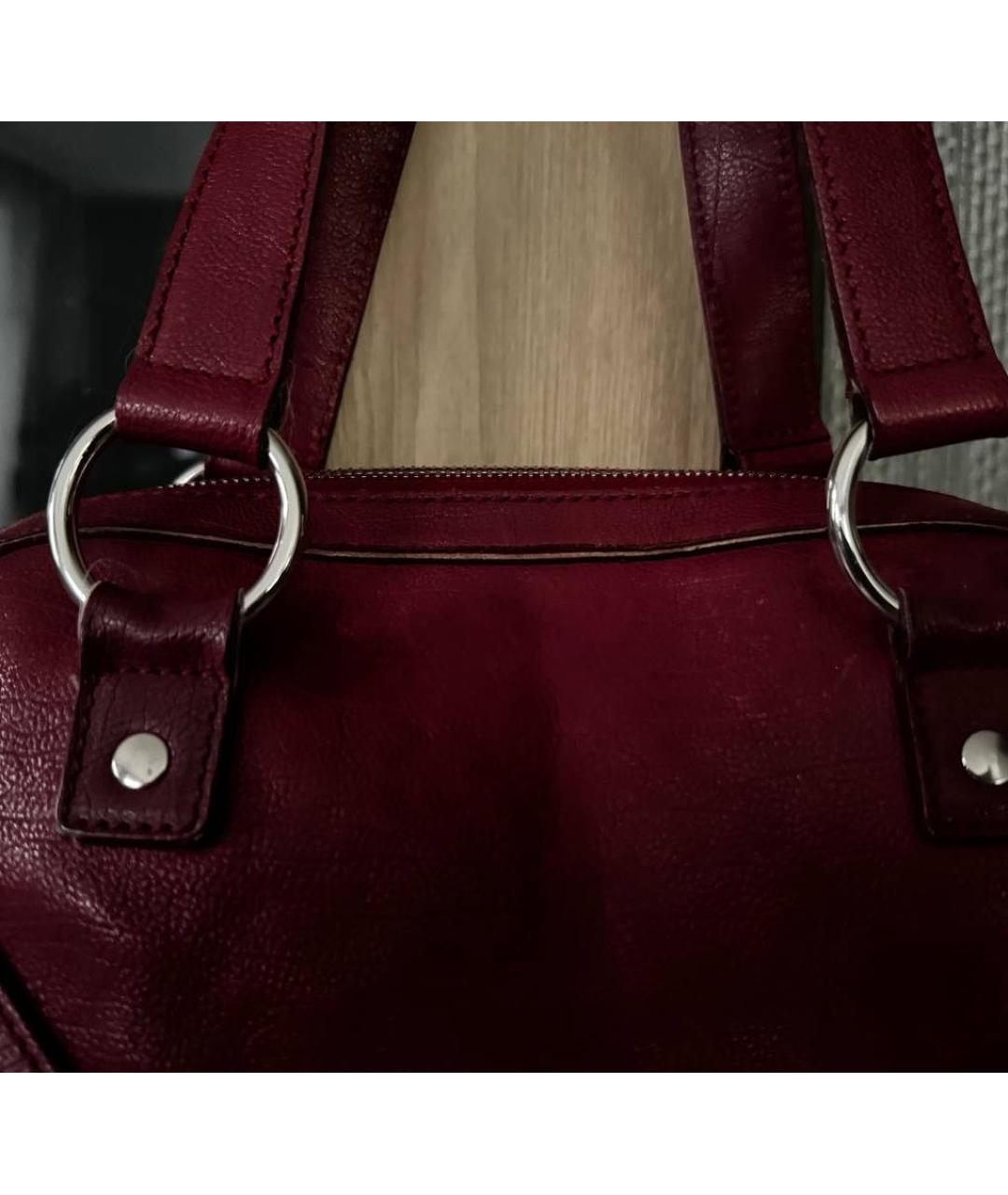 SAINT LAURENT Розовая кожаная сумка с короткими ручками, фото 5