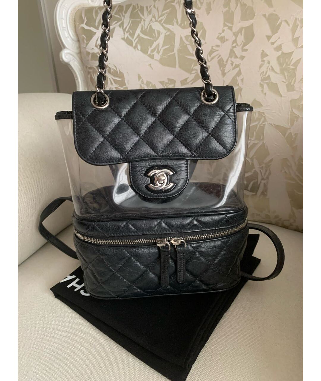 CHANEL PRE-OWNED Черная кожаная сумка тоут, фото 3