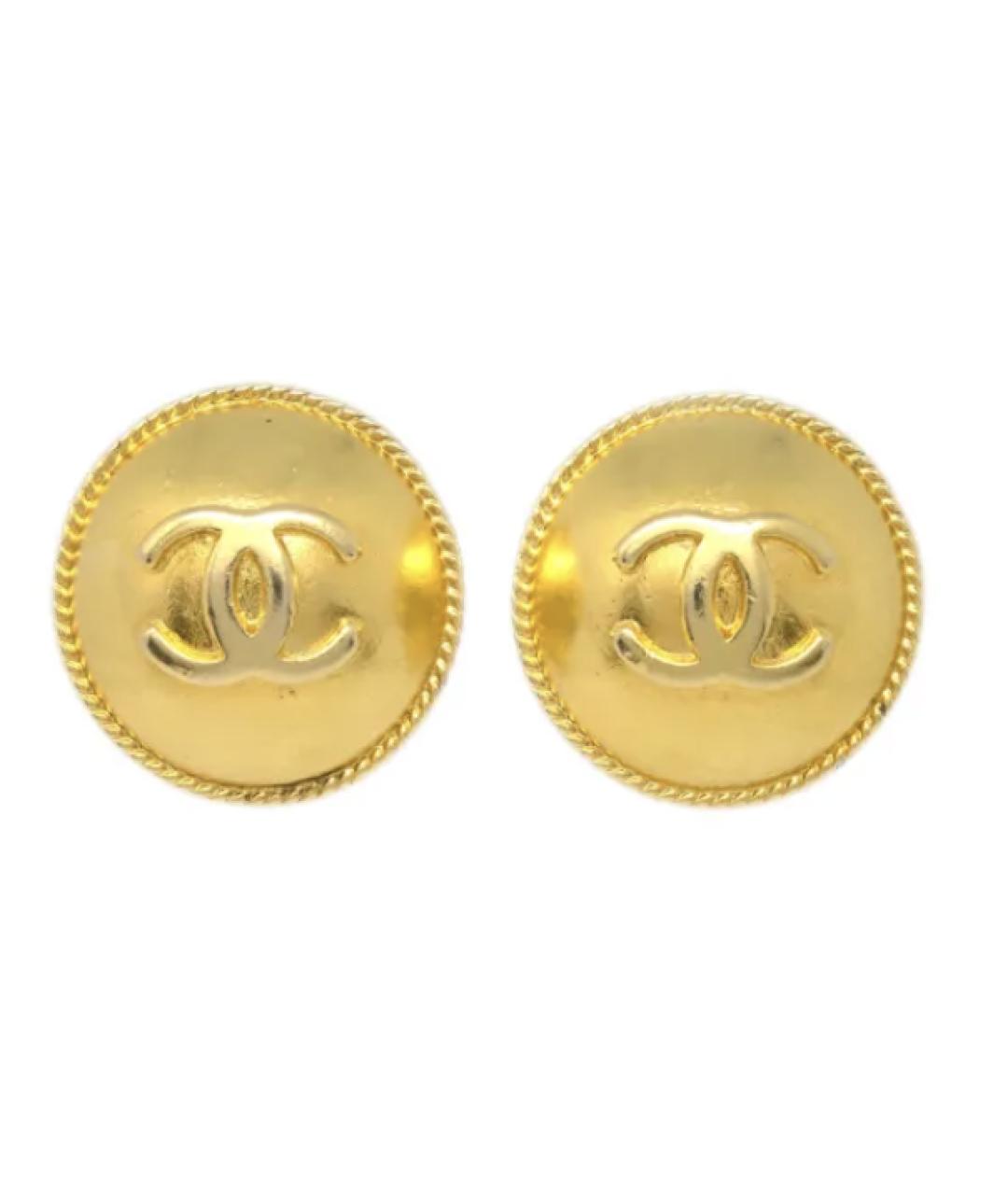 CHANEL Золотые латунные клипсы, фото 1