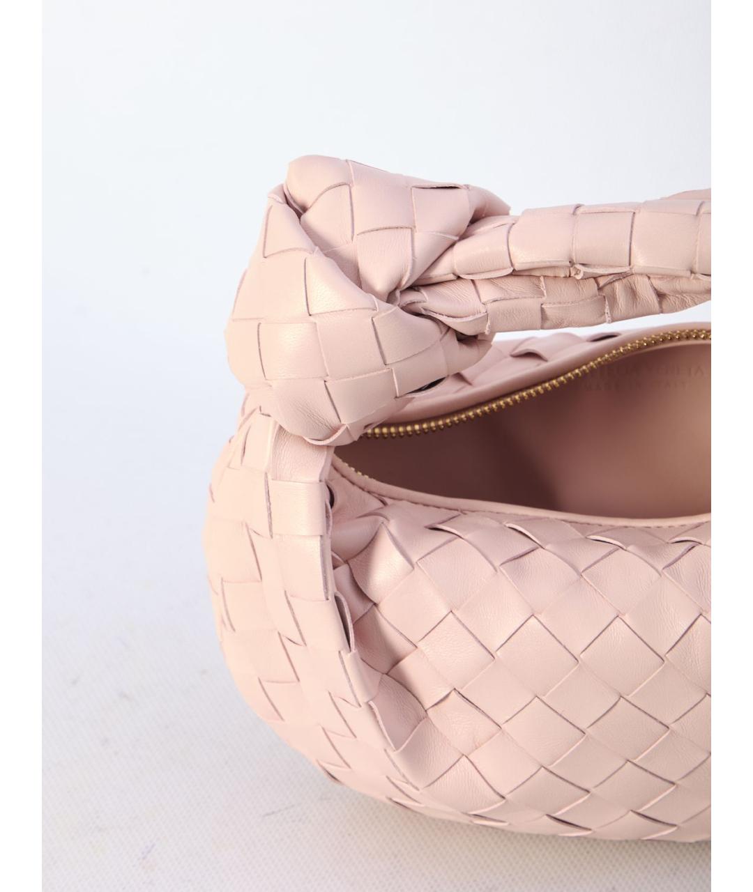 BOTTEGA VENETA Розовая кожаная сумка с короткими ручками, фото 4