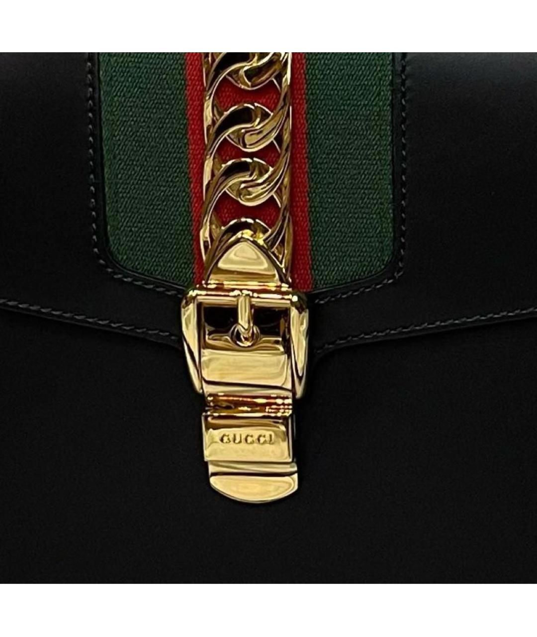 GUCCI Черная кожаная сумка с короткими ручками, фото 7