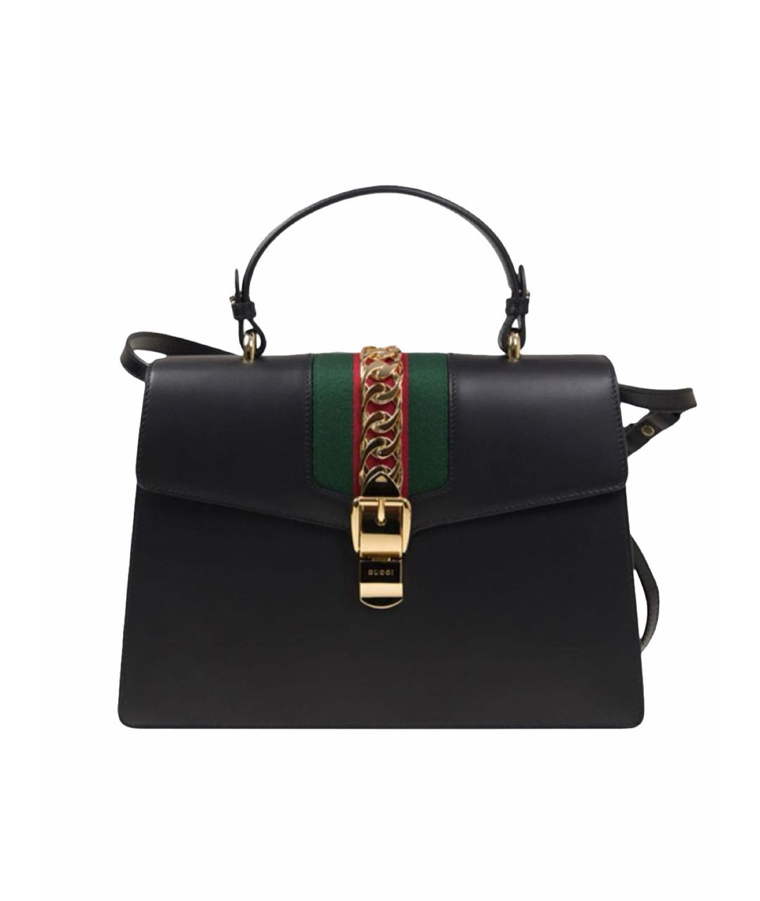 GUCCI Черная кожаная сумка с короткими ручками, фото 10