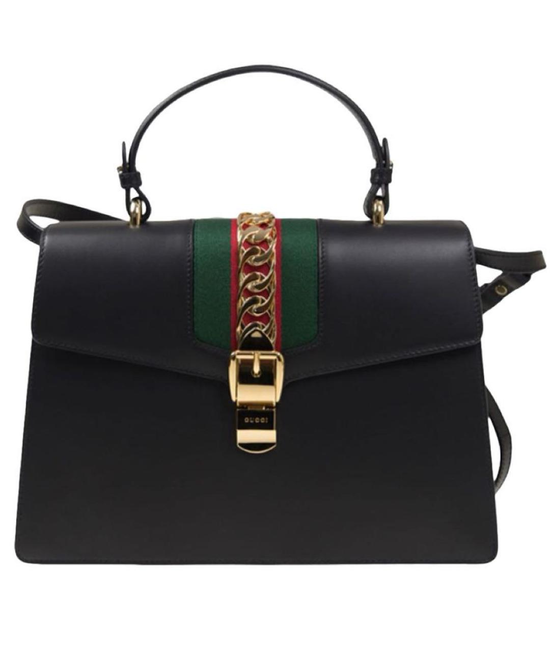 GUCCI Черная кожаная сумка с короткими ручками, фото 9