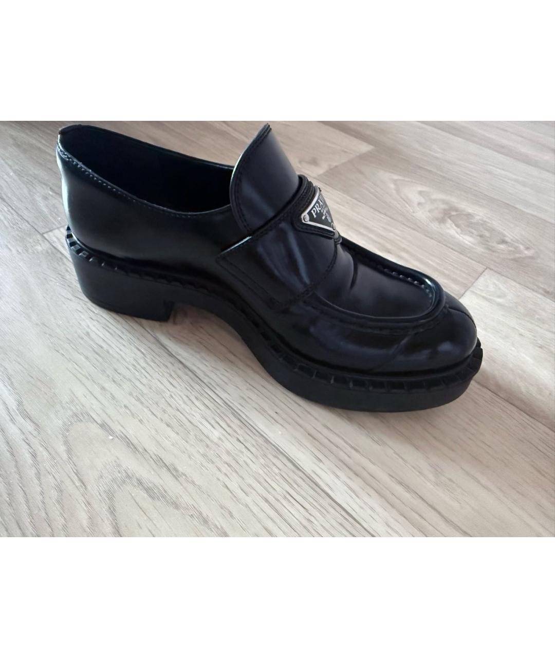 PRADA Черные кожаные лоферы, фото 4