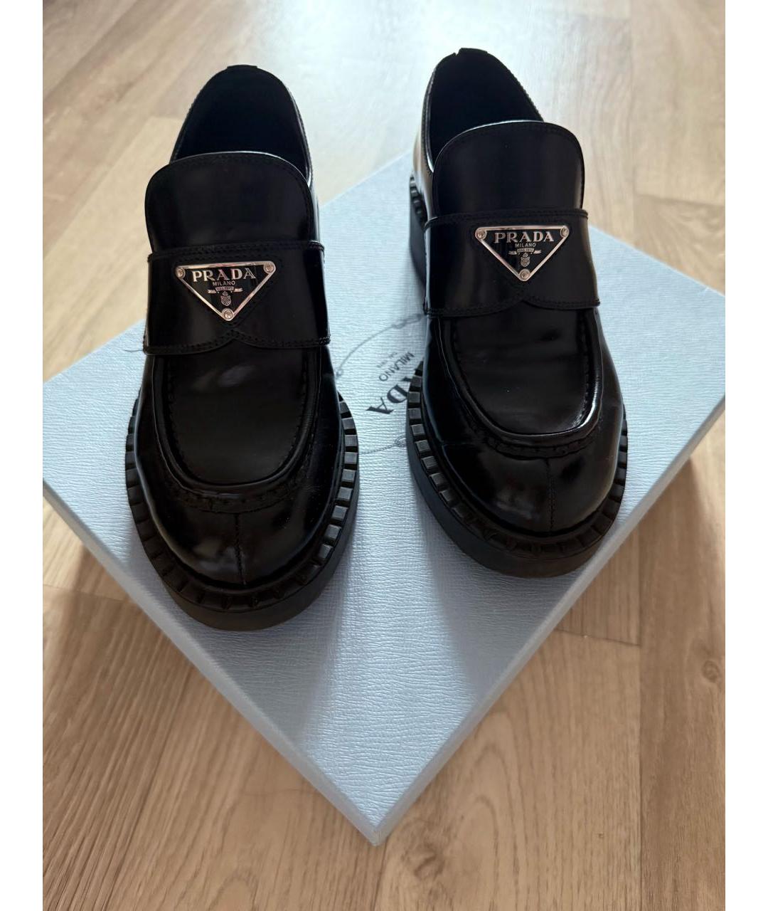 PRADA Черные кожаные лоферы, фото 3