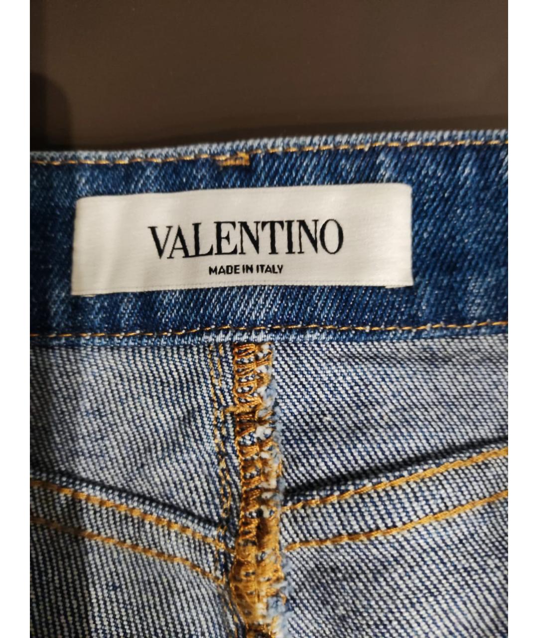 VALENTINO Синие хлопковые джинсы клеш, фото 3