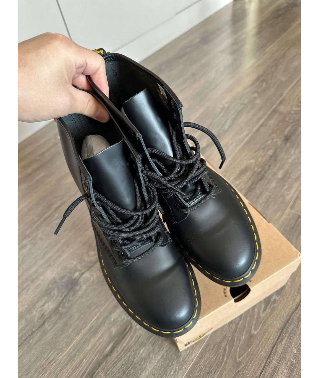 DR. MARTENS Черные кожаные ботинки, фото 8