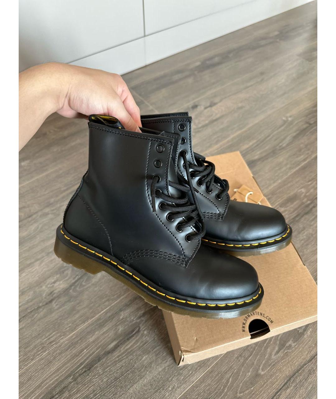 DR. MARTENS Черные кожаные ботинки, фото 7