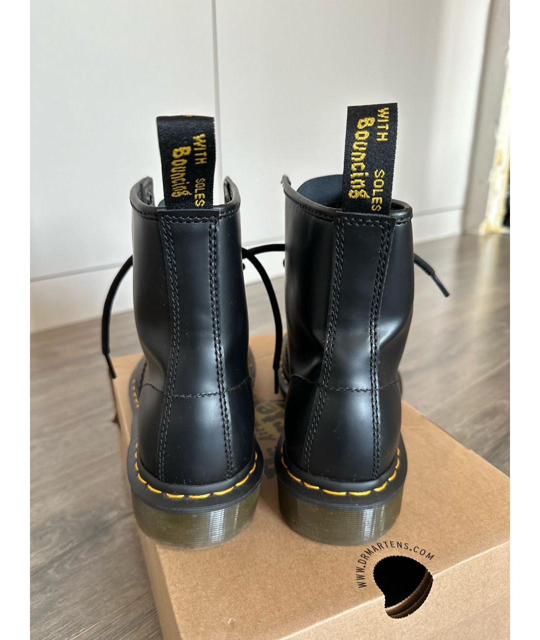 DR. MARTENS Черные кожаные ботинки, фото 4