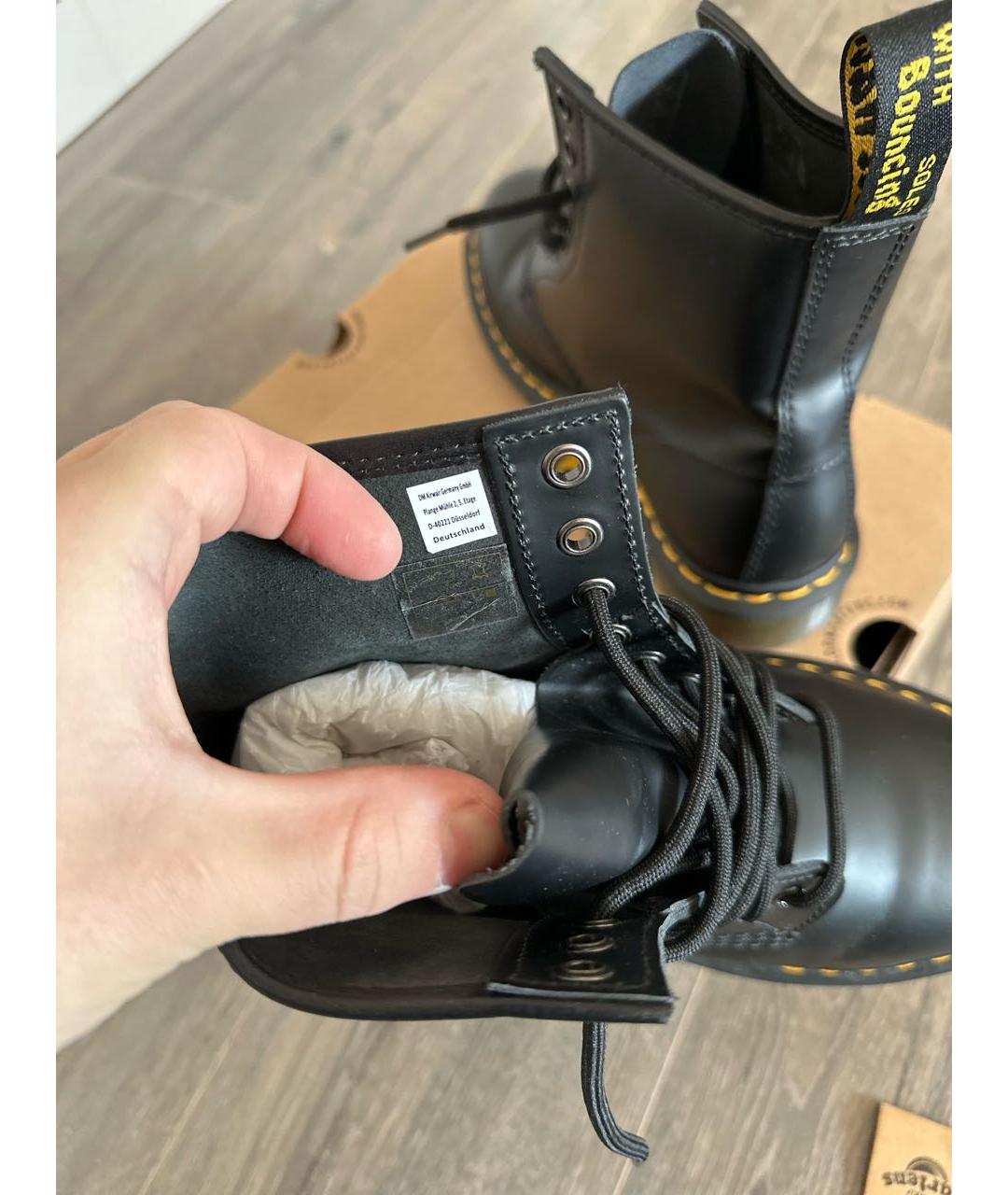 DR. MARTENS Черные кожаные ботинки, фото 5