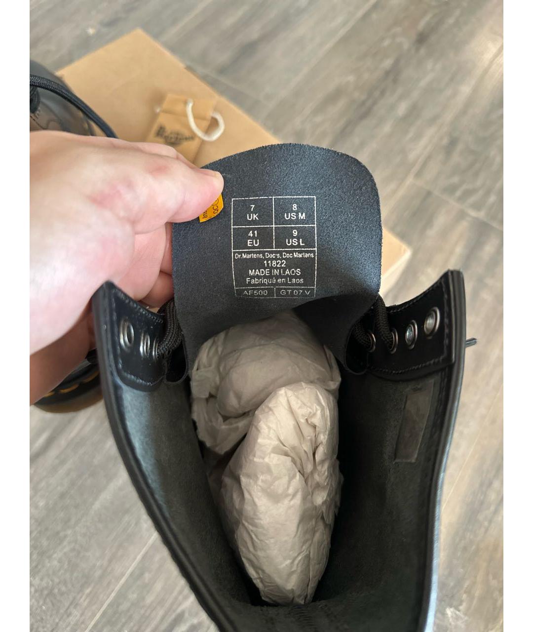 DR. MARTENS Черные кожаные ботинки, фото 6
