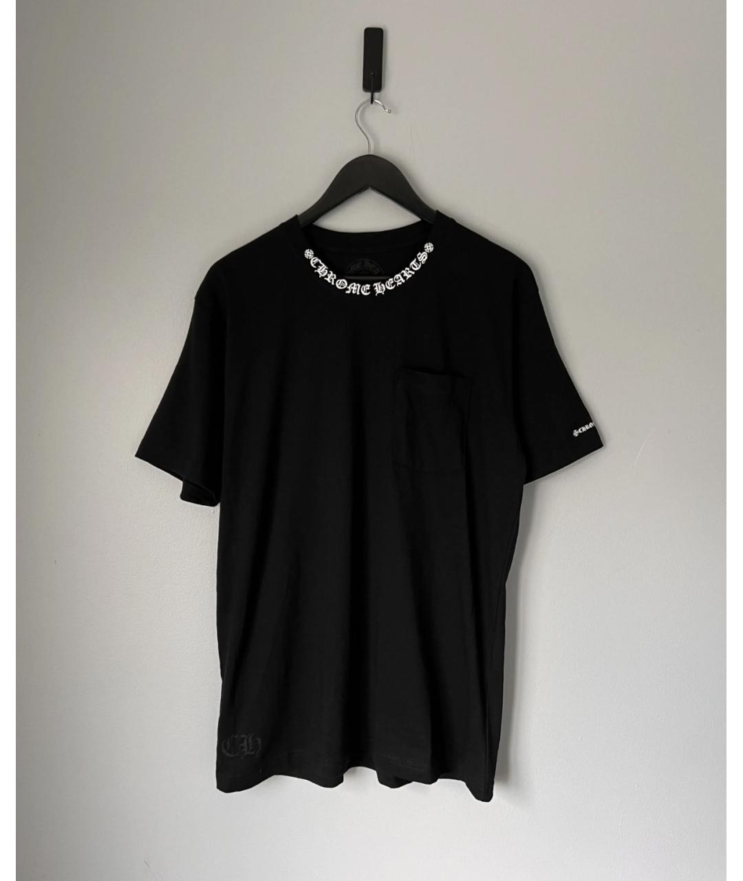 CHROME HEARTS Черная хлопковая футболка, фото 2