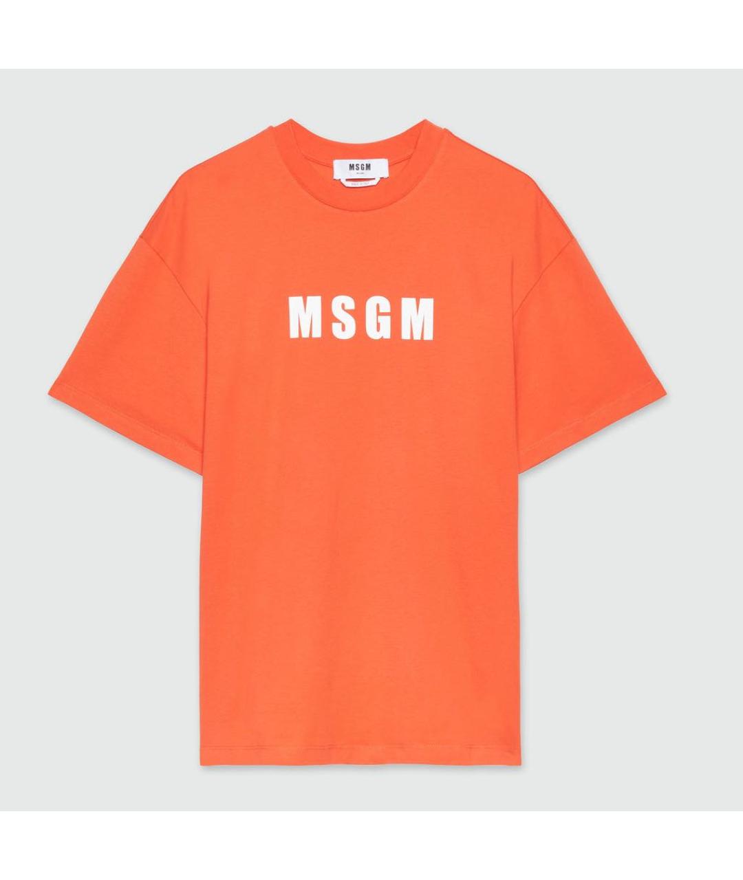 MSGM Оранжевая хлопковая футболка, фото 4