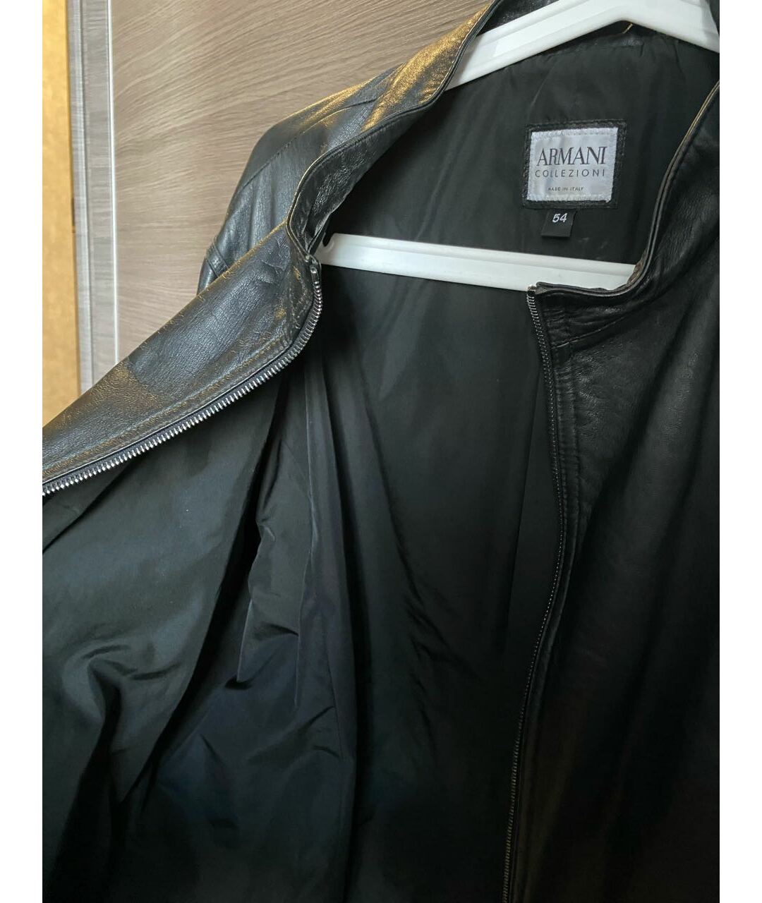 ARMANI COLLEZIONI Черная кожаная куртка, фото 4