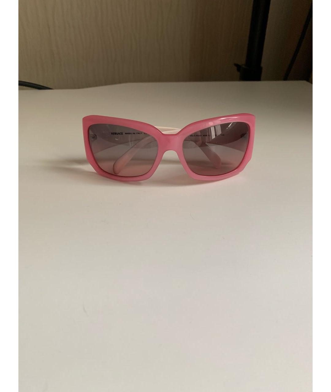 VERSACE Розовые пластиковые солнцезащитные очки, фото 5