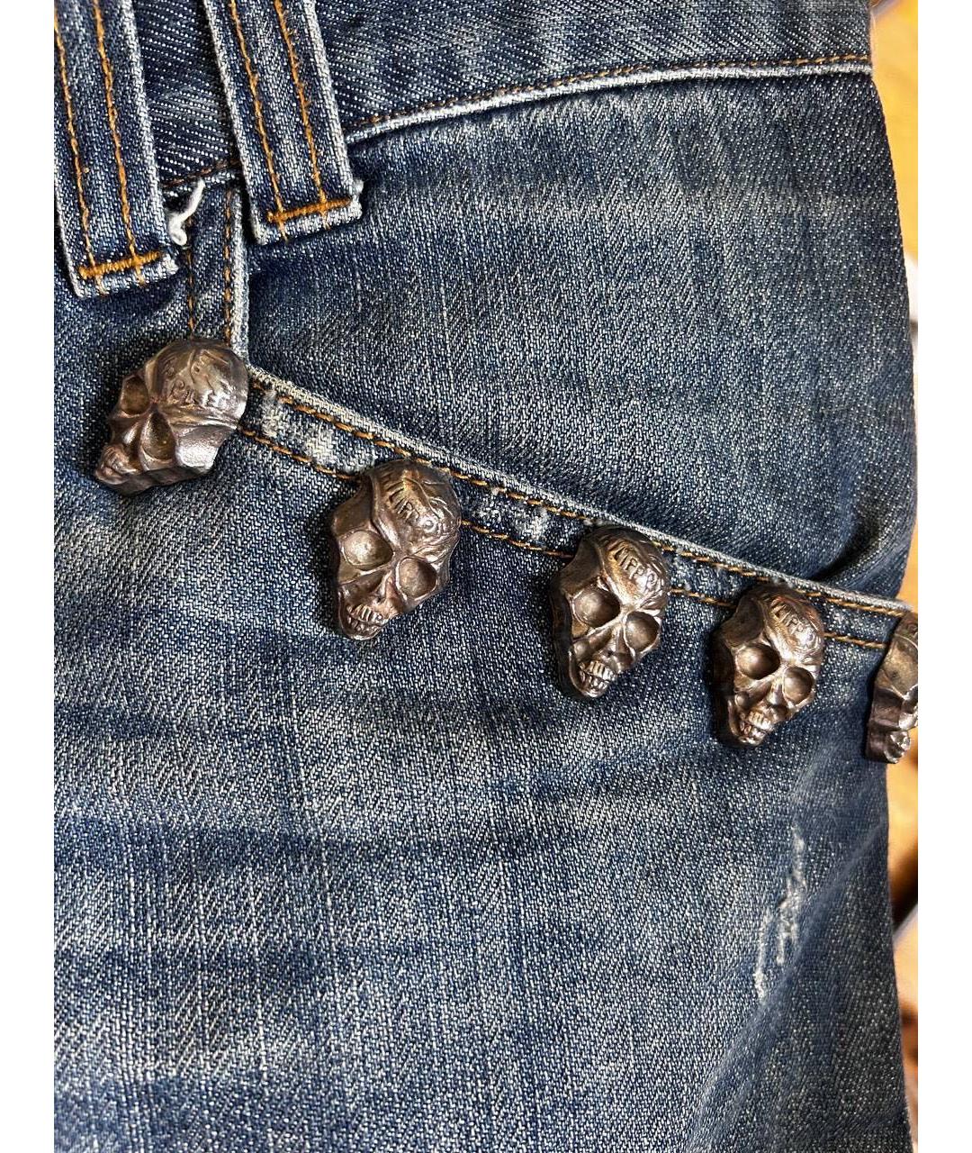 PHILIPP PLEIN Синие прямые джинсы, фото 7