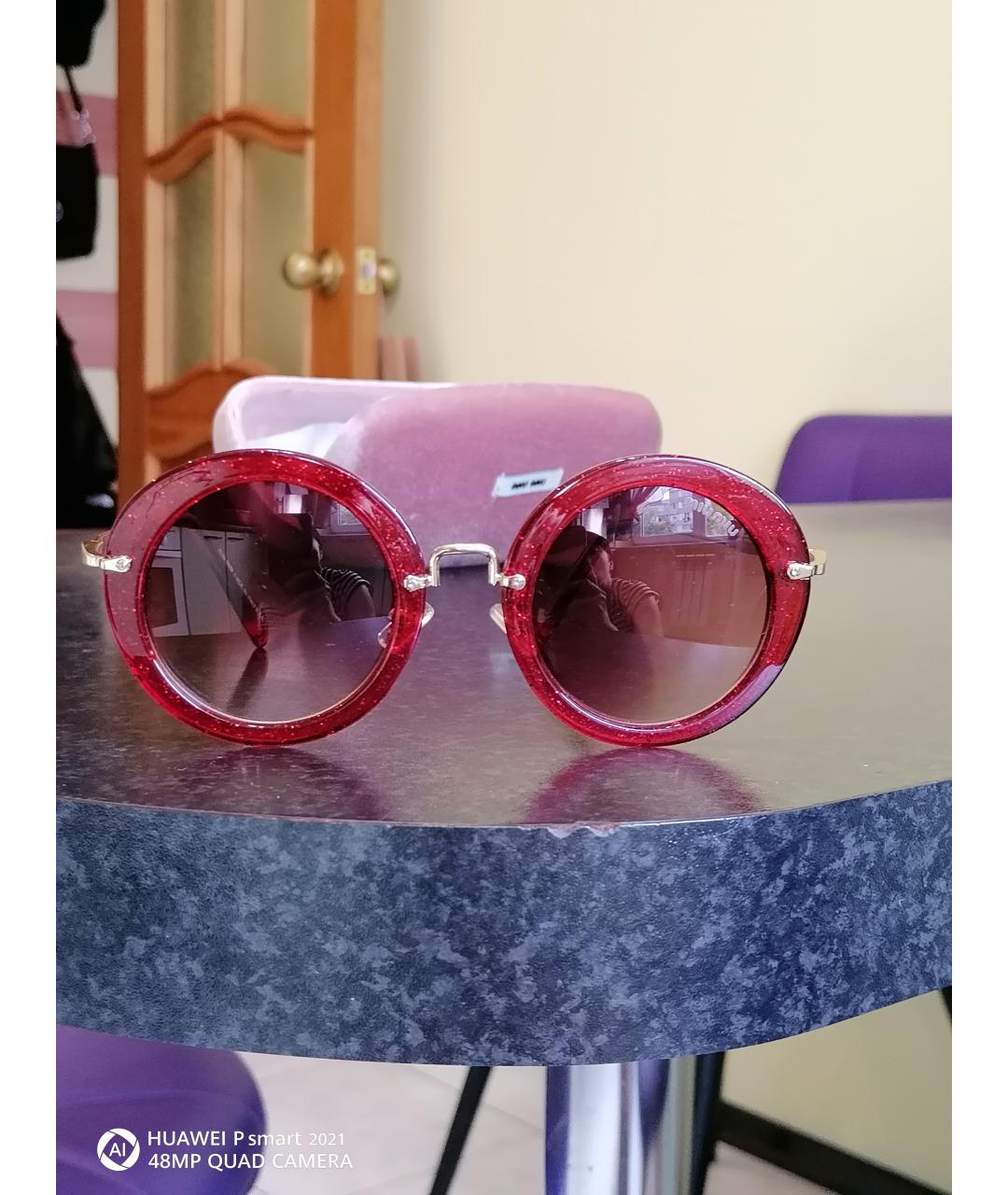 MIU MIU Красные солнцезащитные очки, фото 9