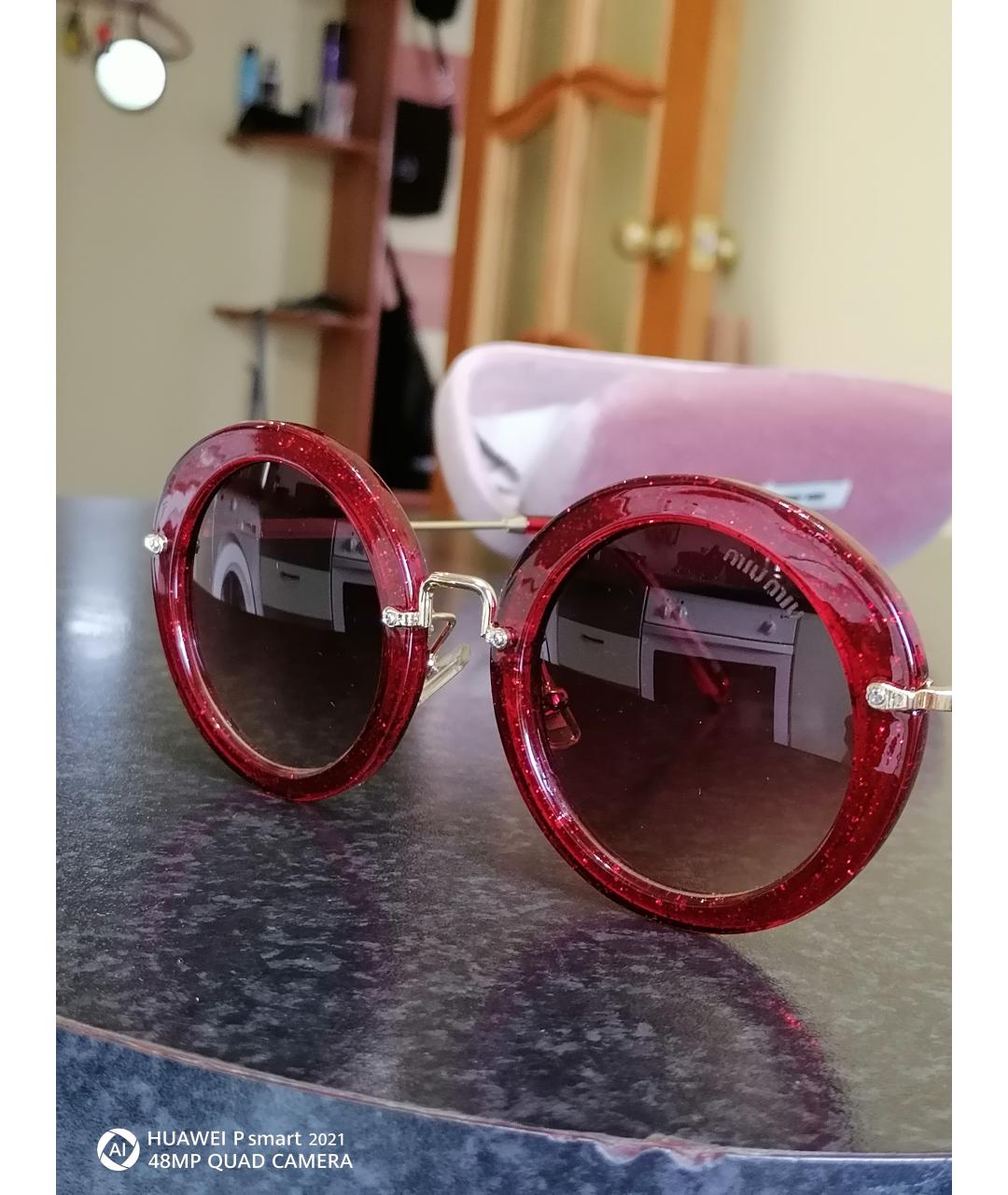 MIU MIU Красные солнцезащитные очки, фото 2