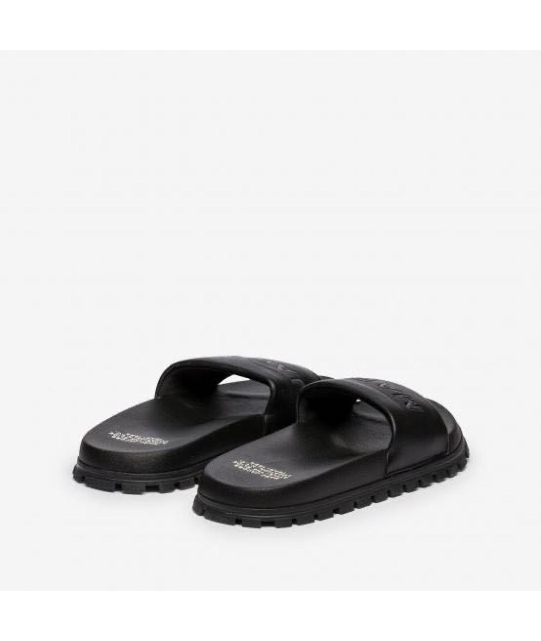 MARC JACOBS Черные кожаные шлепанцы, фото 4