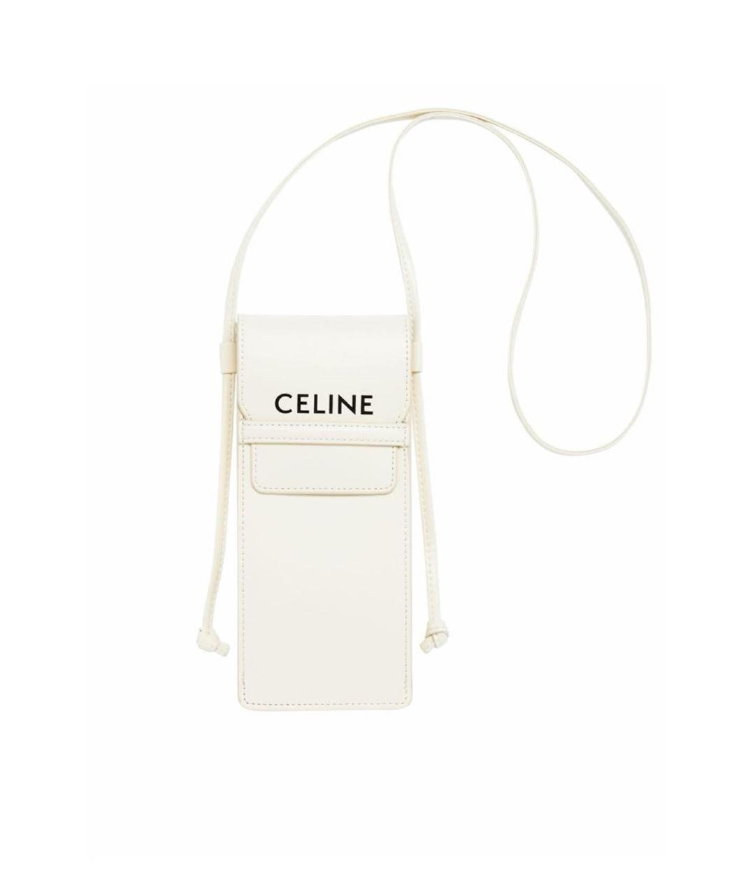 CELINE Белая сумка через плечо из искусственной кожи, фото 5