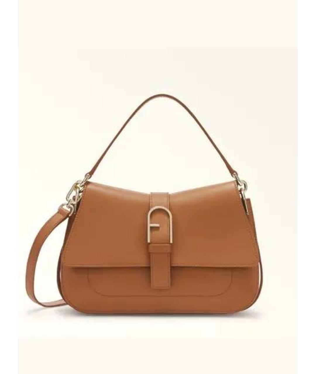 FURLA Коричневая кожаная сумка через плечо, фото 6