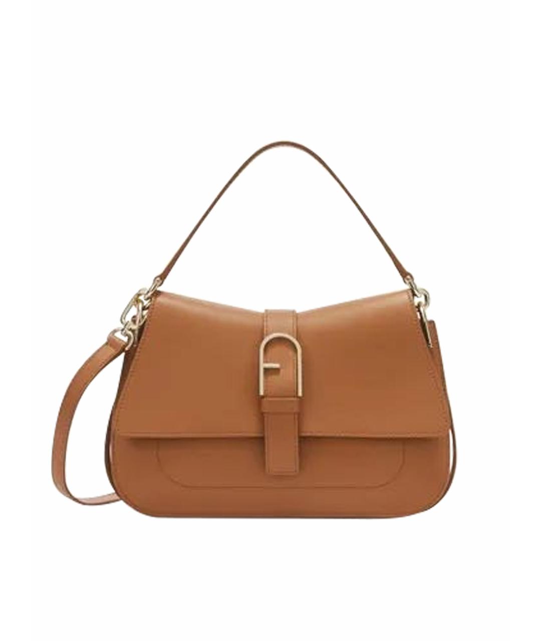 FURLA Коричневая кожаная сумка через плечо, фото 1