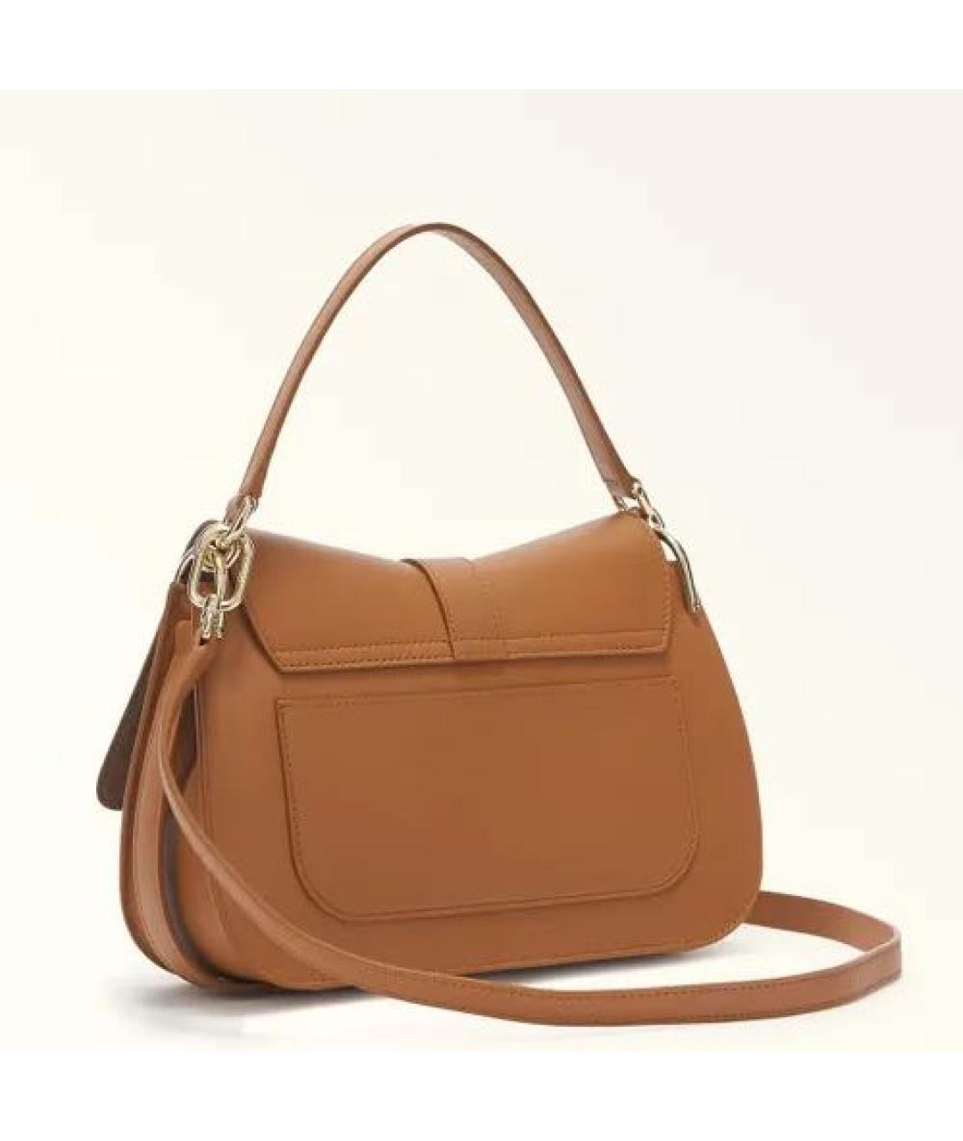 FURLA Коричневая кожаная сумка через плечо, фото 3