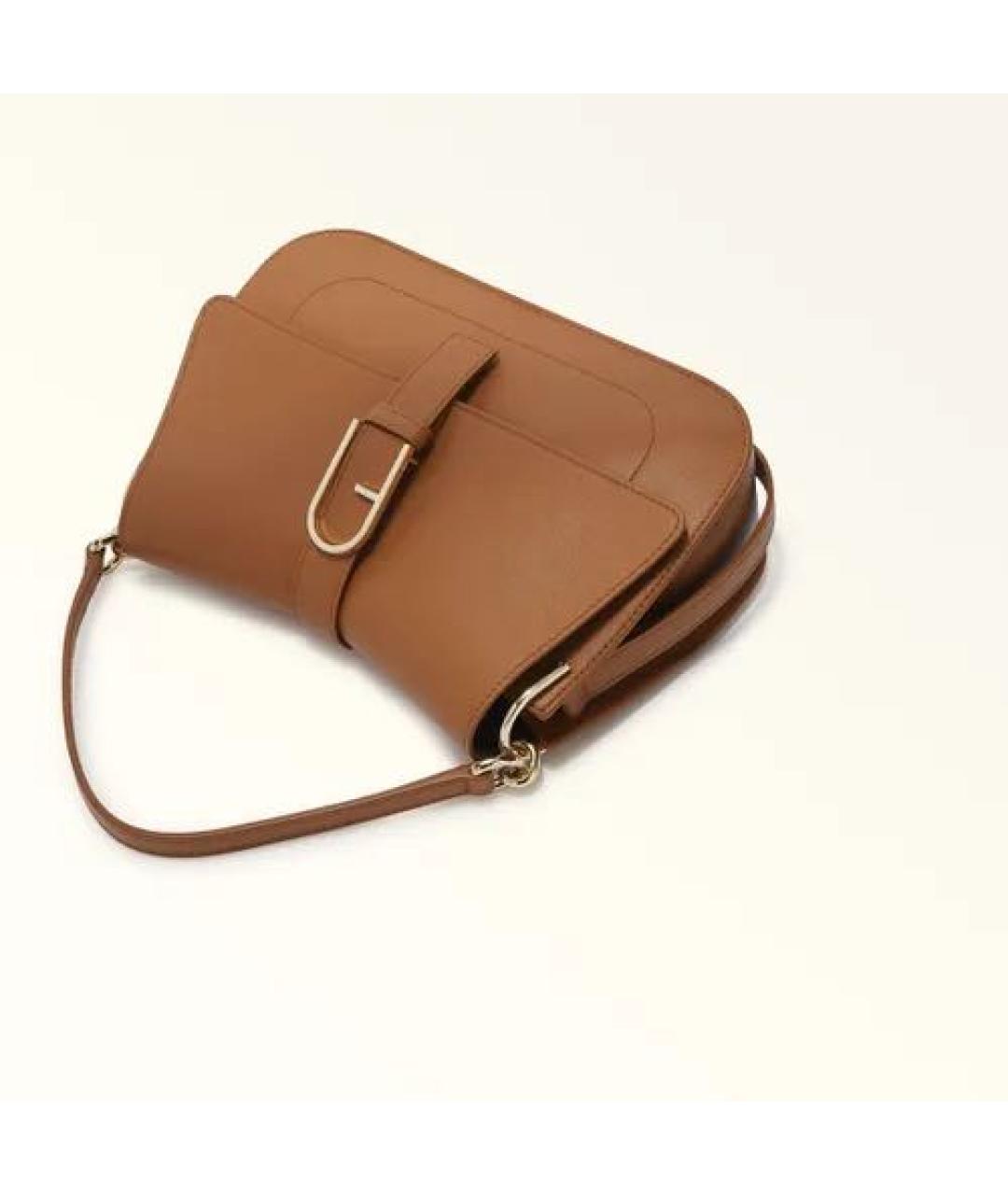 FURLA Коричневая кожаная сумка через плечо, фото 2