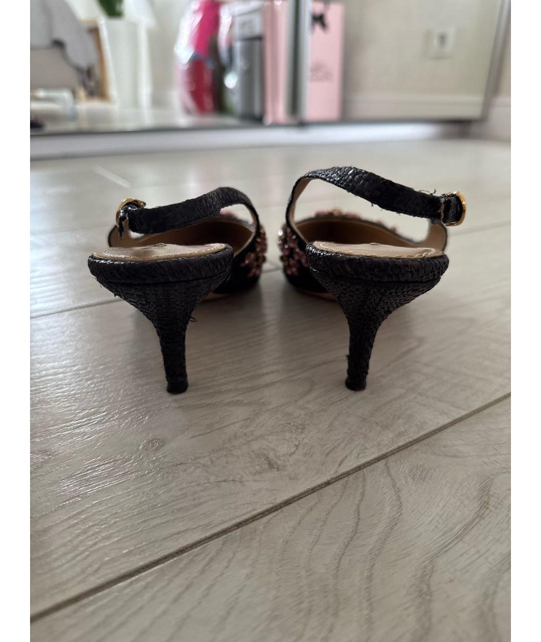 DOLCE&GABBANA Черные лодочки на низком каблуке, фото 4