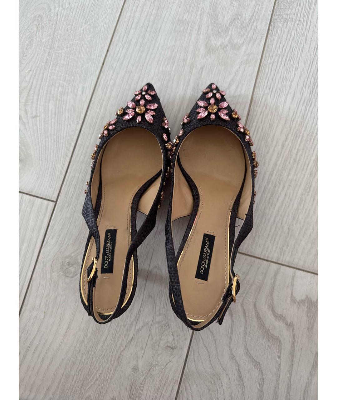 DOLCE&GABBANA Черные лодочки на низком каблуке, фото 3