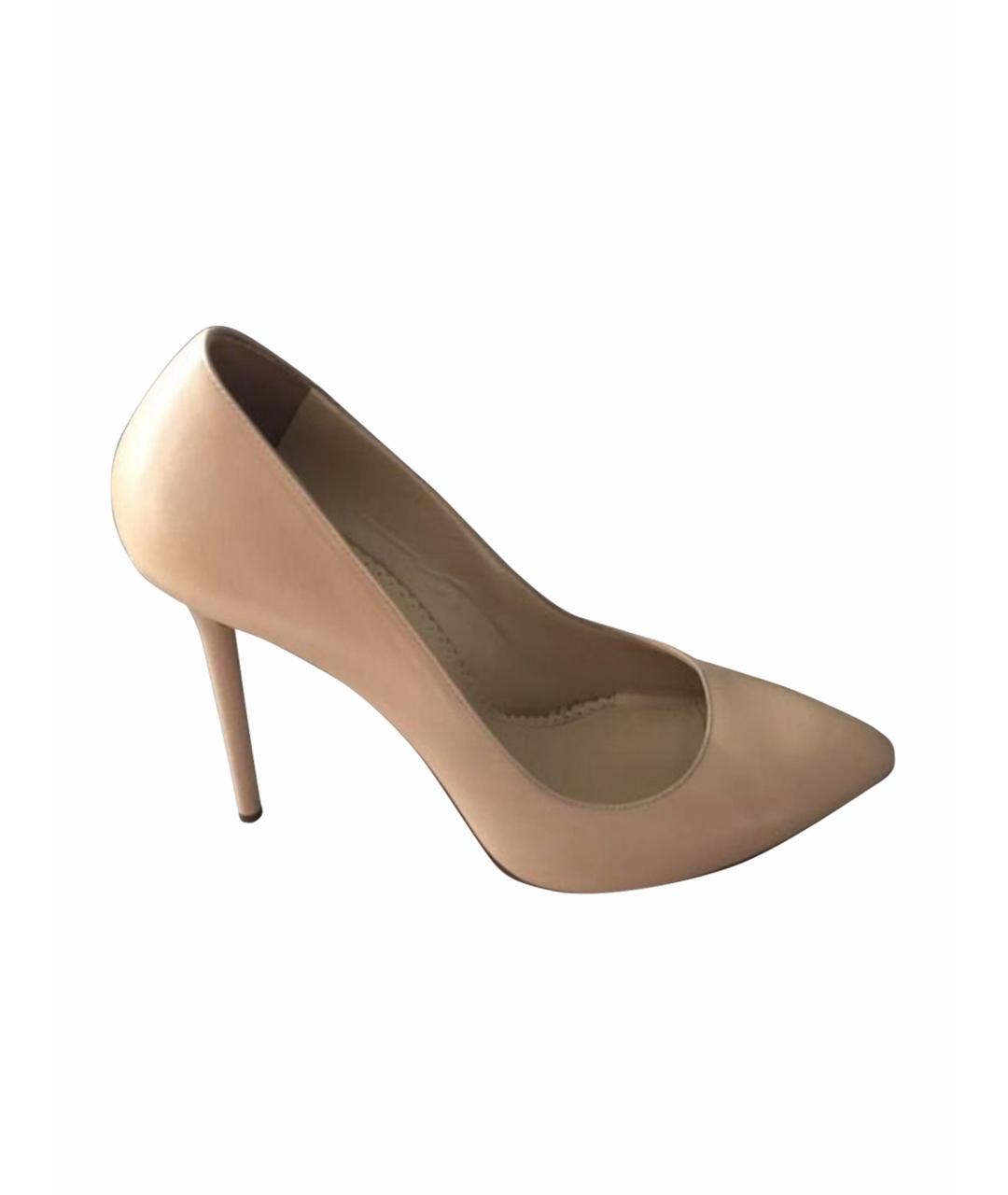 CHARLOTTE OLYMPIA Бежевые кожаные туфли, фото 1