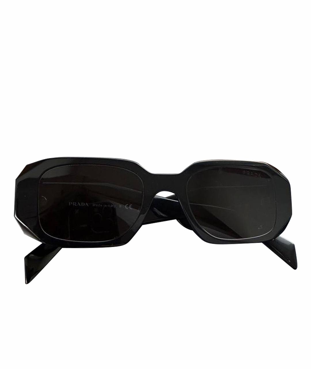 PRADA Черные пластиковые солнцезащитные очки, фото 1