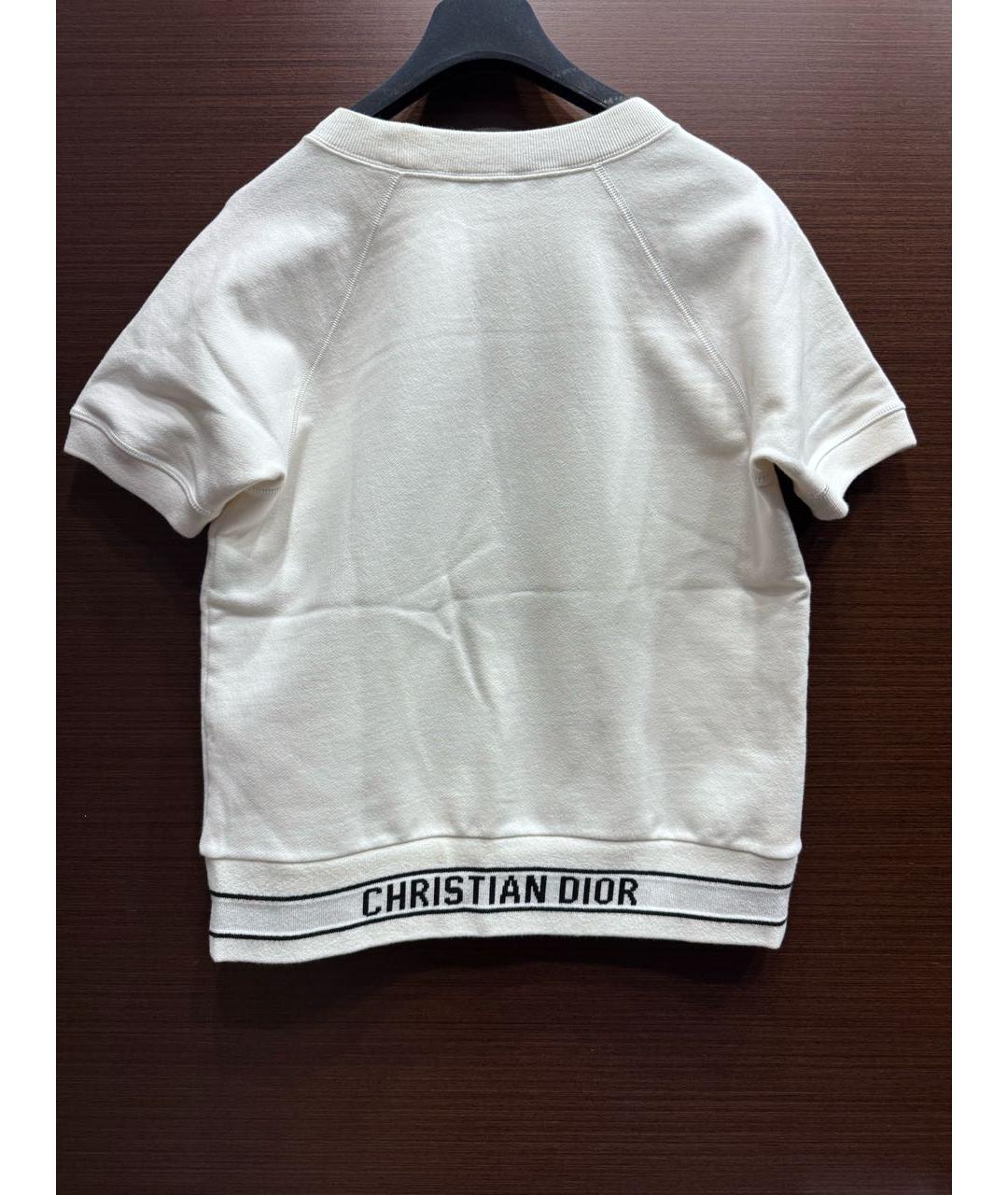 CHRISTIAN DIOR Белая хлопковая футболка, фото 2