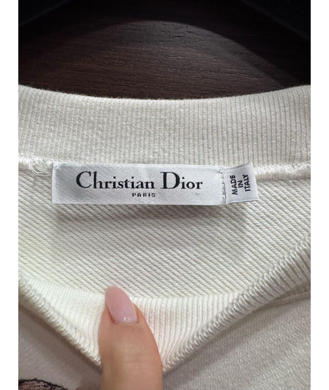 CHRISTIAN DIOR Белая хлопковая футболка, фото 3