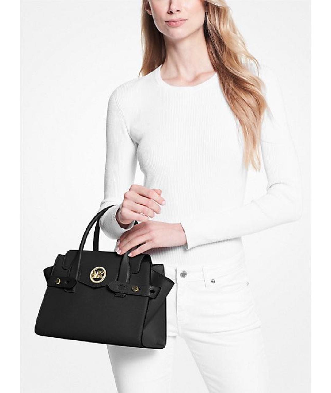 MICHAEL KORS Черная кожаная сумка через плечо, фото 3