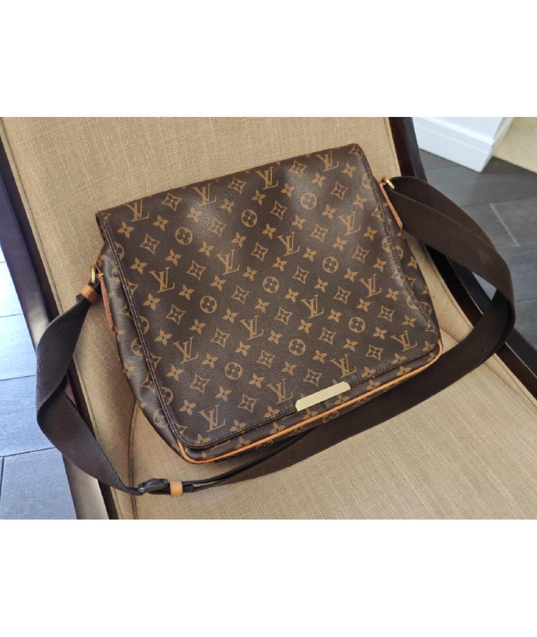 LOUIS VUITTON Коричневая кожаная сумка на плечо, фото 5