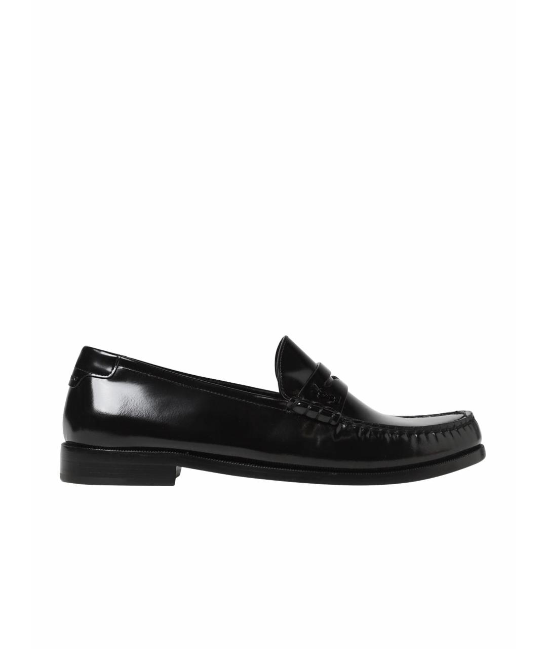 SAINT LAURENT Черные лоферы из лакированной кожи, фото 1