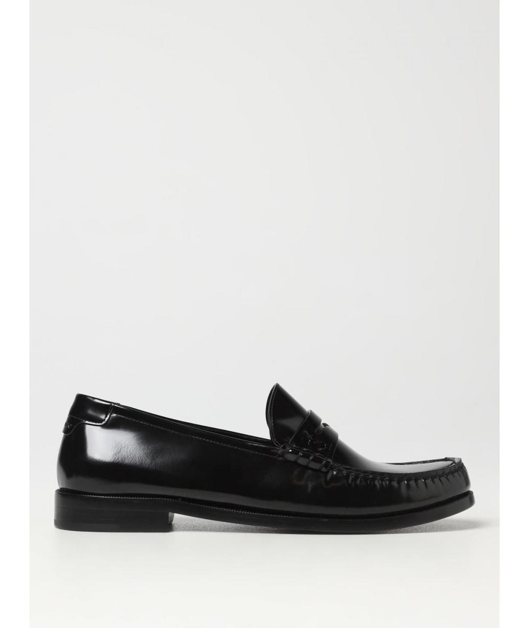 SAINT LAURENT Черные лоферы из лакированной кожи, фото 5