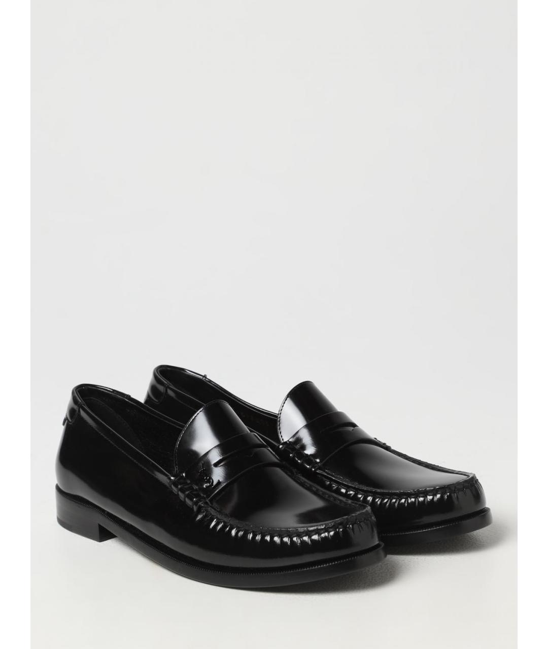 SAINT LAURENT Черные лоферы из лакированной кожи, фото 2