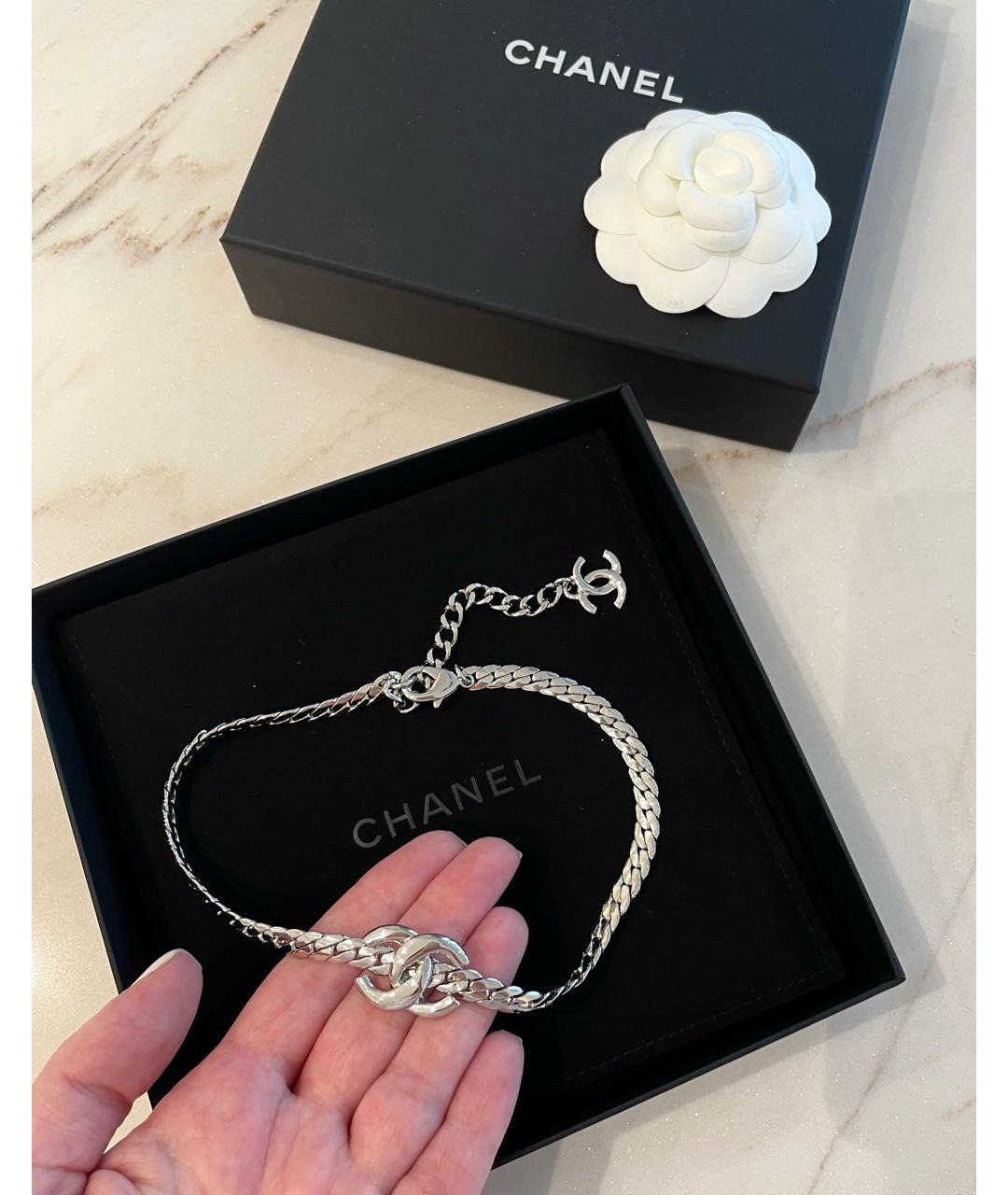 CHANEL Серебряное металлическое колье, фото 5
