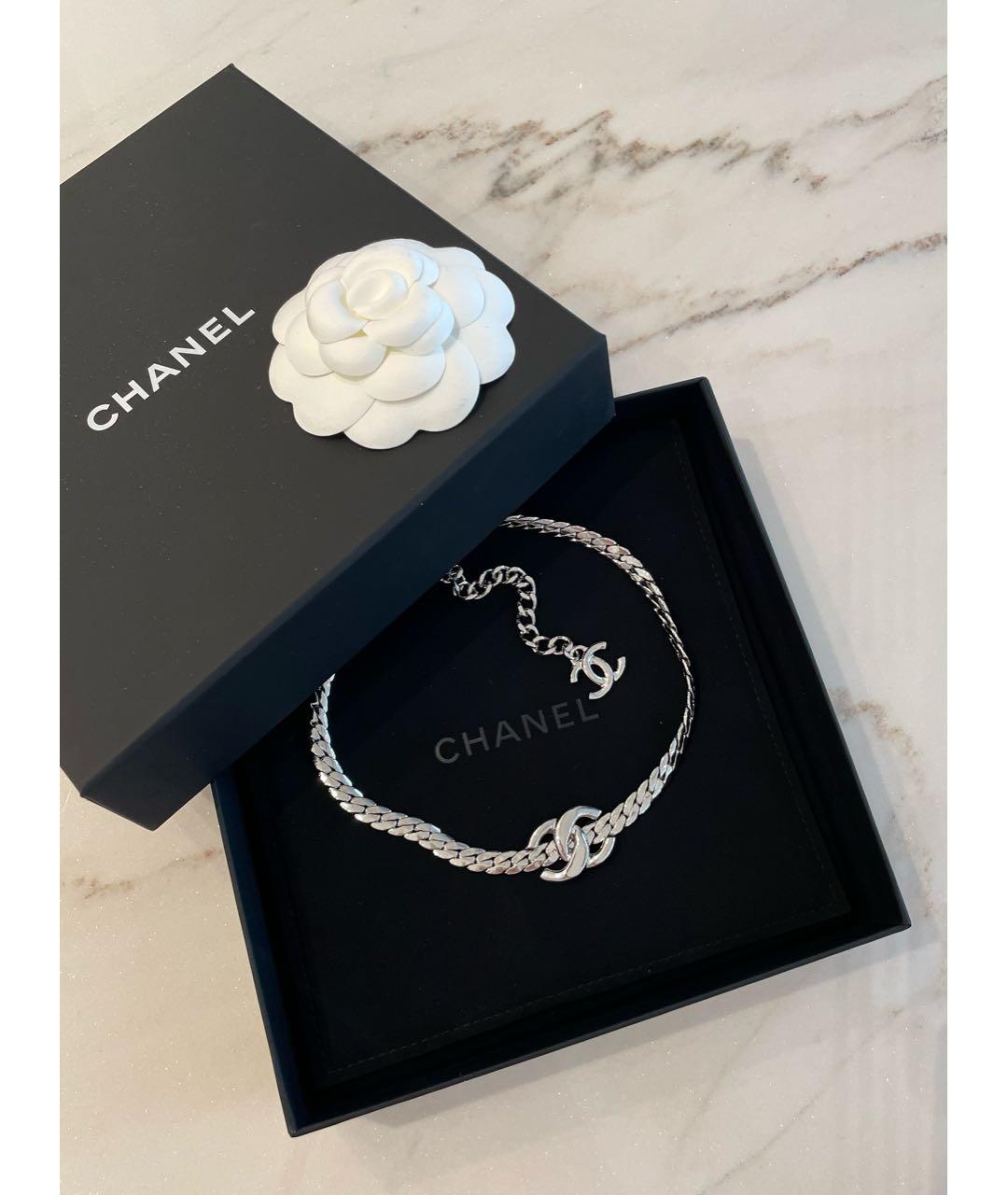 CHANEL Серебряное металлическое колье, фото 2